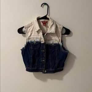 Stylish Denim and Cream Vest